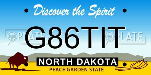 G86TIT North Dakota License Plate