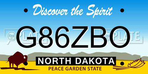 G86ZBO North Dakota License Plate