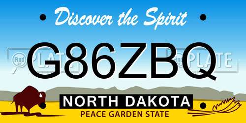 G86ZBQ North Dakota License Plate