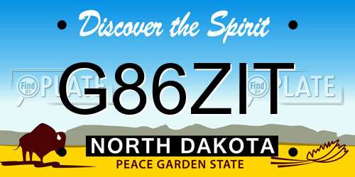 G86ZIT North Dakota License Plate
