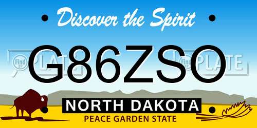 G86ZSO North Dakota License Plate