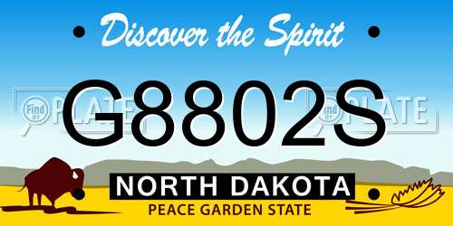 G8802S North Dakota License Plate