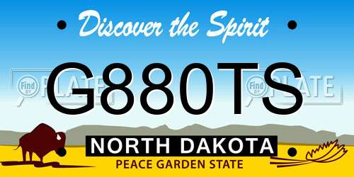 G880TS North Dakota License Plate