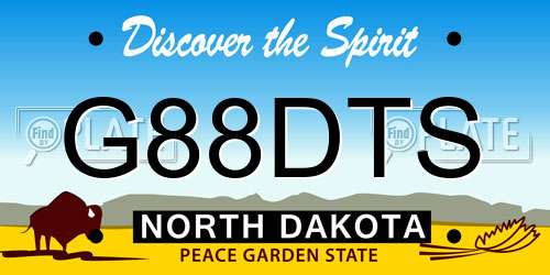G88DTS North Dakota License Plate