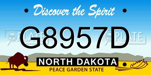 G8957D North Dakota License Plate