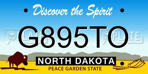 G895TO North Dakota License Plate