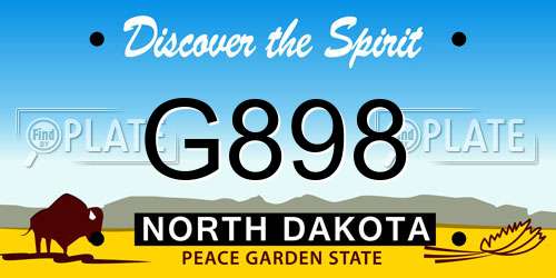 G898 North Dakota License Plate