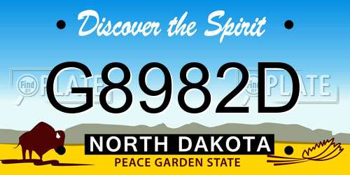 G8982D North Dakota License Plate