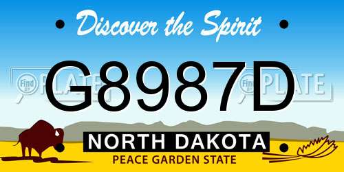 G8987D North Dakota License Plate