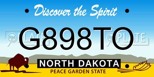 G898TO North Dakota License Plate