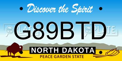 G89BTD North Dakota License Plate