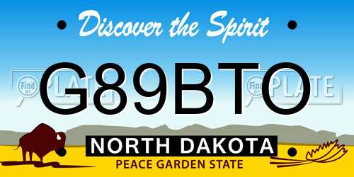 G89BTO North Dakota License Plate