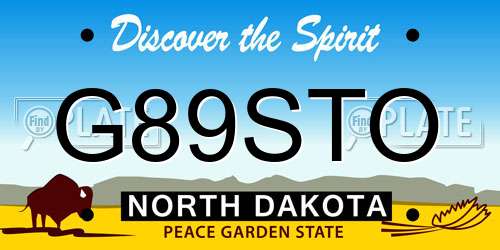 G89STO North Dakota License Plate