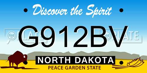 G912BV North Dakota License Plate