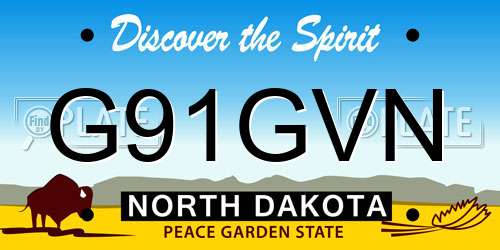 G91GVN North Dakota License Plate