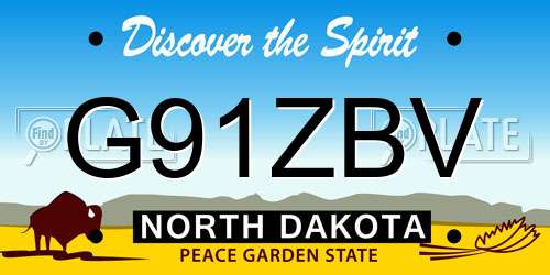 G91ZBV North Dakota License Plate