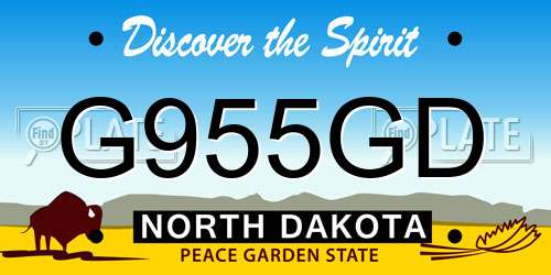 G955GD North Dakota License Plate