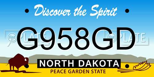 G958GD North Dakota License Plate