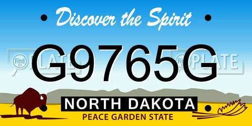 G9765G North Dakota License Plate