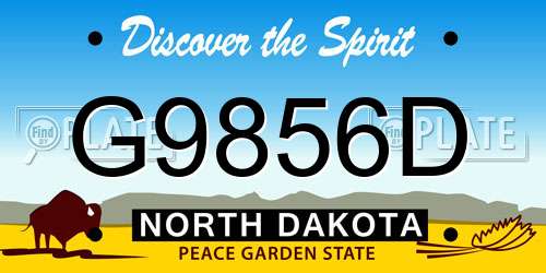 G9856D North Dakota License Plate
