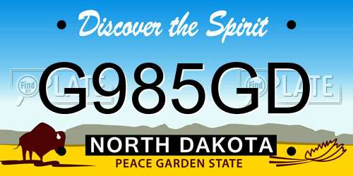 G985GD North Dakota License Plate