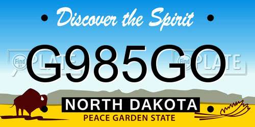 G985GO North Dakota License Plate
