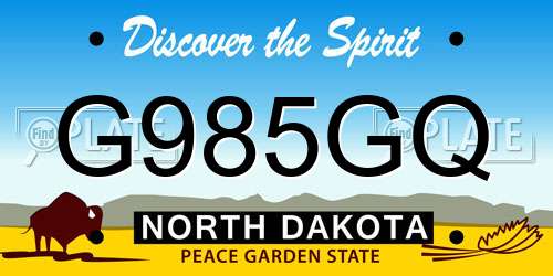 G985GQ North Dakota License Plate