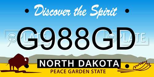 G988GD North Dakota License Plate