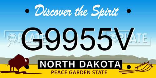 G9955V North Dakota License Plate