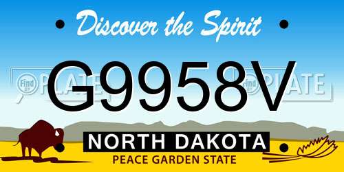 G9958V North Dakota License Plate