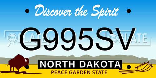 G995SV North Dakota License Plate