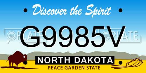 G9985V North Dakota License Plate