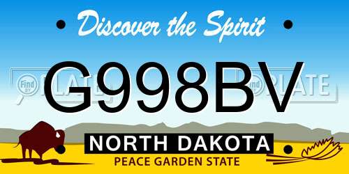G998BV North Dakota License Plate