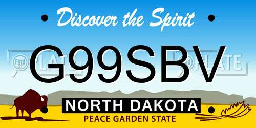 G99SBV North Dakota License Plate