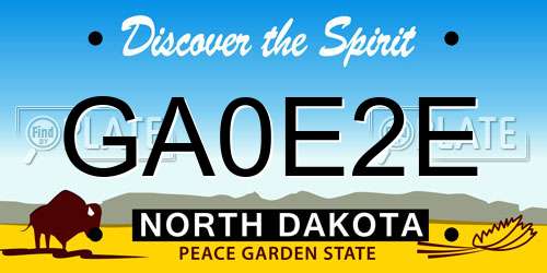 GA0E2E North Dakota License Plate
