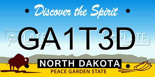 GA1T3D North Dakota License Plate