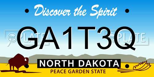 GA1T3Q North Dakota License Plate