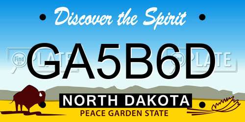 GA5B6D North Dakota License Plate