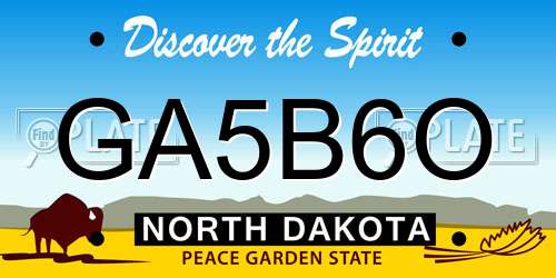 GA5B6O North Dakota License Plate