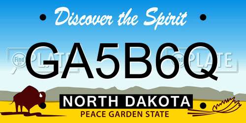 GA5B6Q North Dakota License Plate