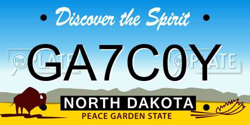 GA7C0Y North Dakota License Plate