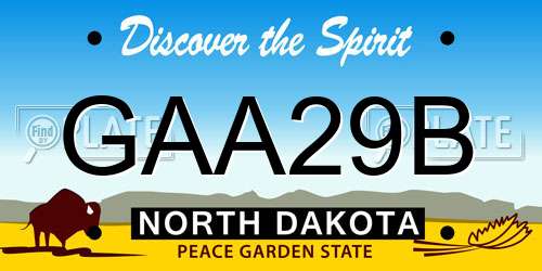 GAA29B North Dakota License Plate