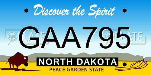 GAA795 North Dakota License Plate