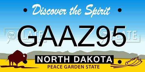 GAAZ95 North Dakota License Plate