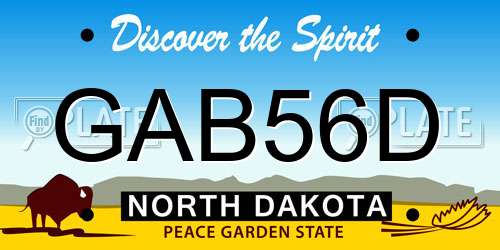 GAB56D North Dakota License Plate