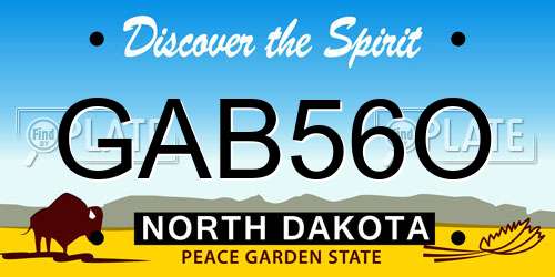 GAB56O North Dakota License Plate