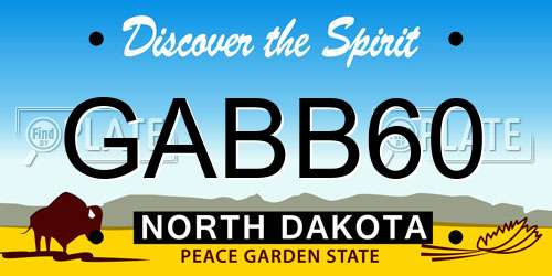 GABB60 North Dakota License Plate