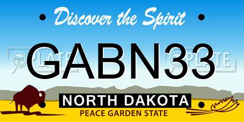 GABN33 North Dakota License Plate