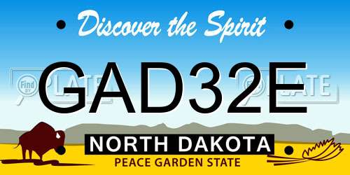 GAD32E North Dakota License Plate