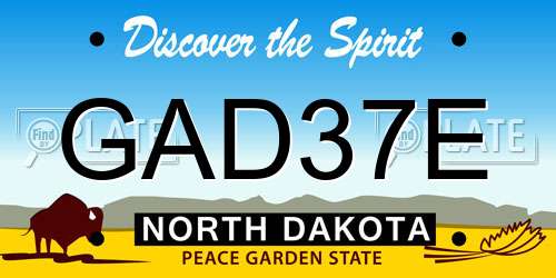 GAD37E North Dakota License Plate
